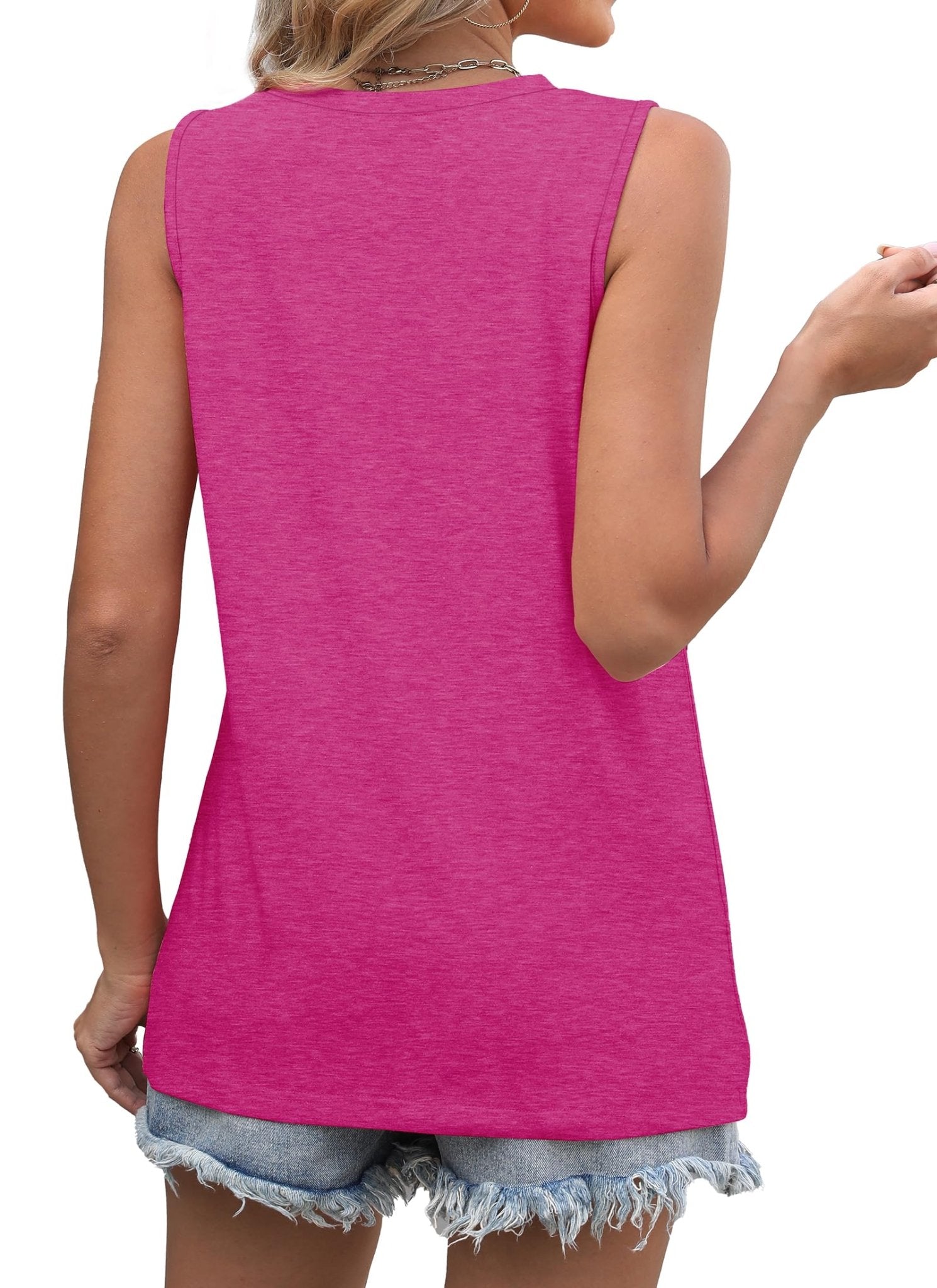 WIHOLL Summer Tank Tops for Women Loose Fit Crew Neck Casual Sleeveless Tops 2025 Trendy
