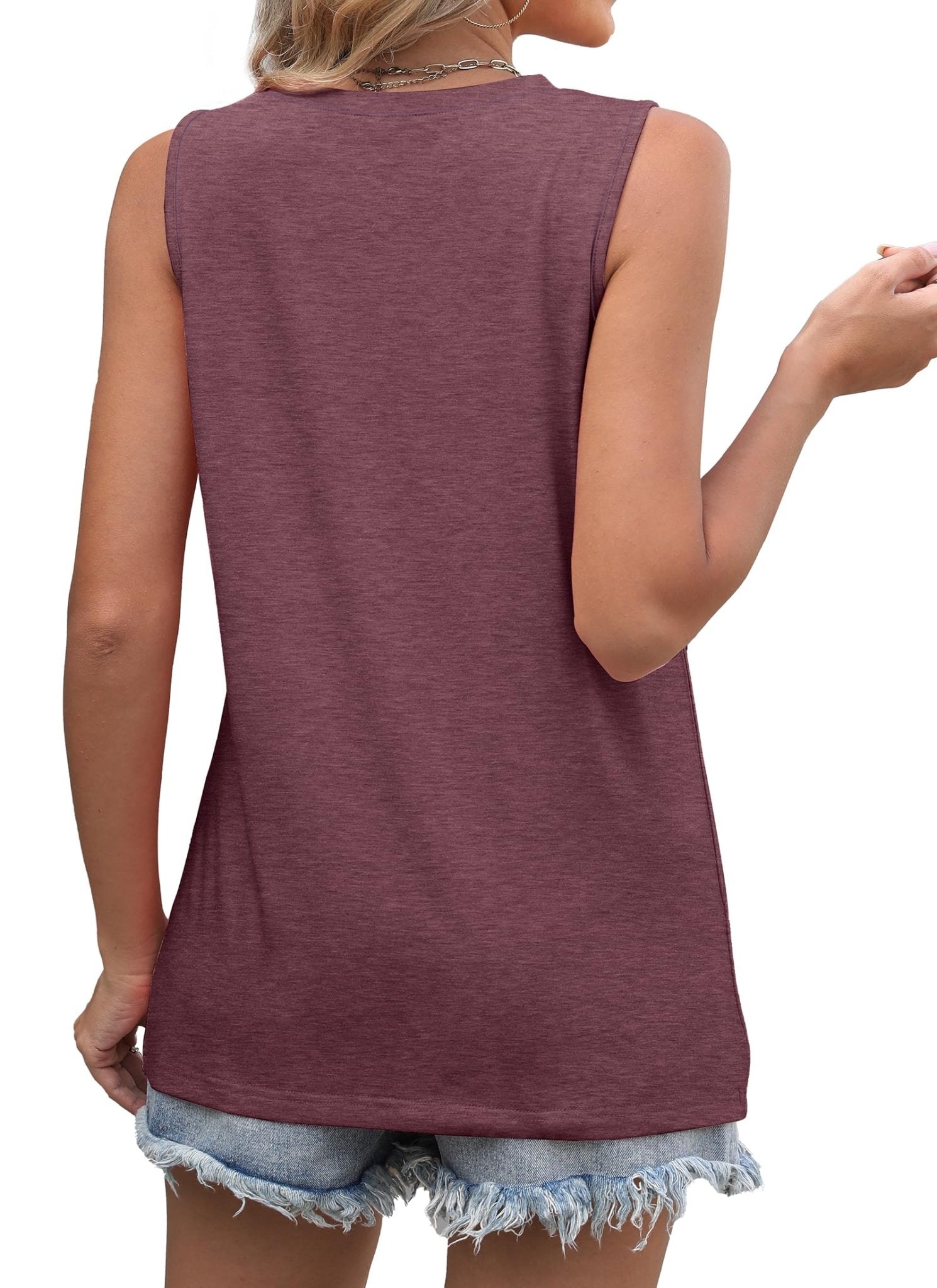 WIHOLL Summer Tank Tops for Women Loose Fit Crew Neck Casual Sleeveless Tops 2025 Trendy