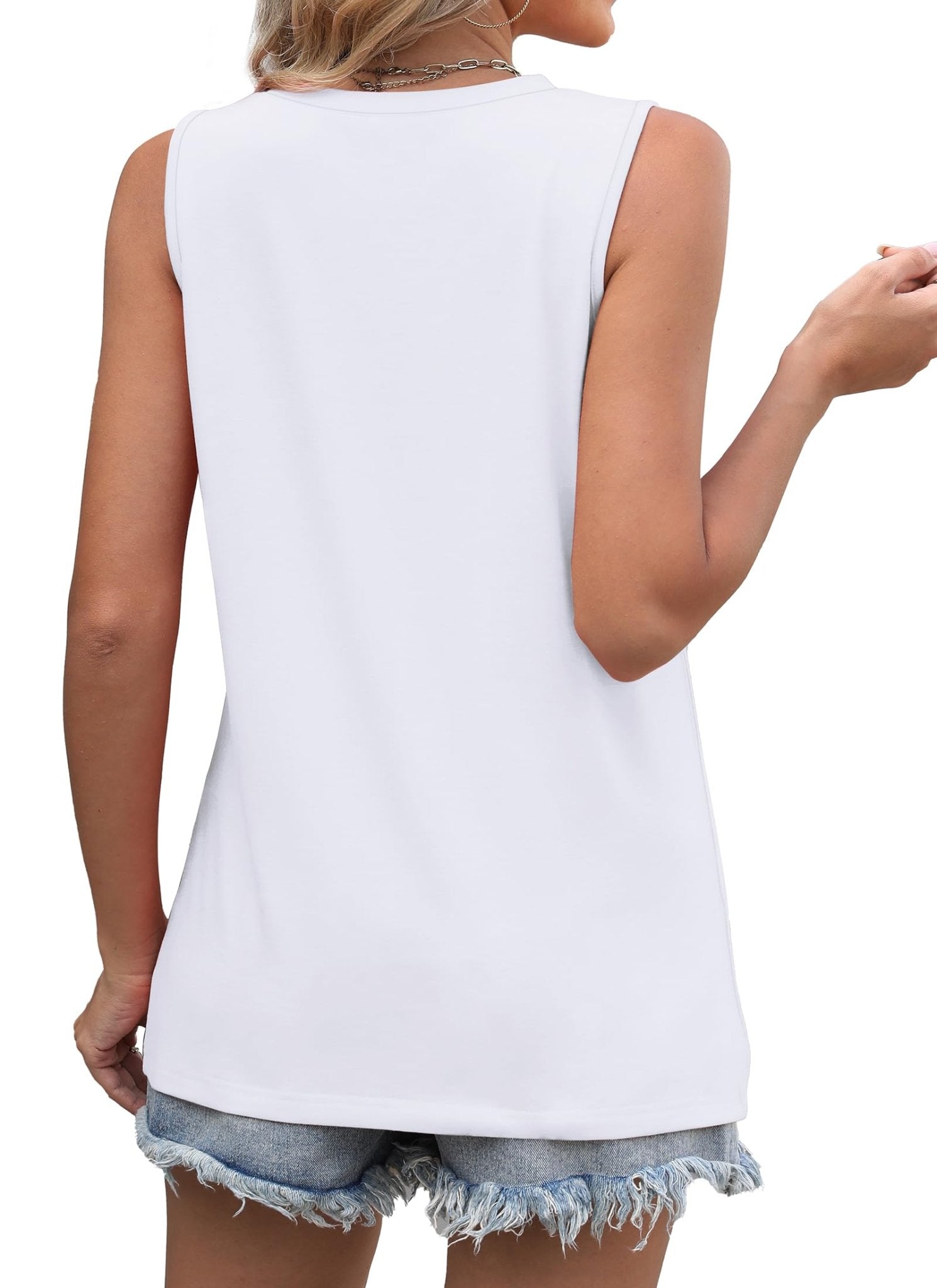 WIHOLL Summer Tank Tops for Women Loose Fit Crew Neck Casual Sleeveless Tops 2025 Trendy