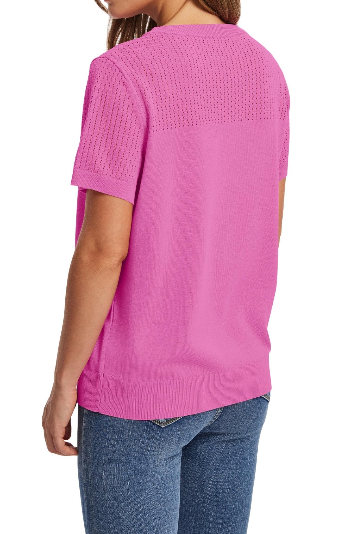 WIHOLL Women’s Short Sleeve Sweater 2025 Spring Summer Tops Pointelle Knit Business Casual Outfits Work Blouses Clothes n