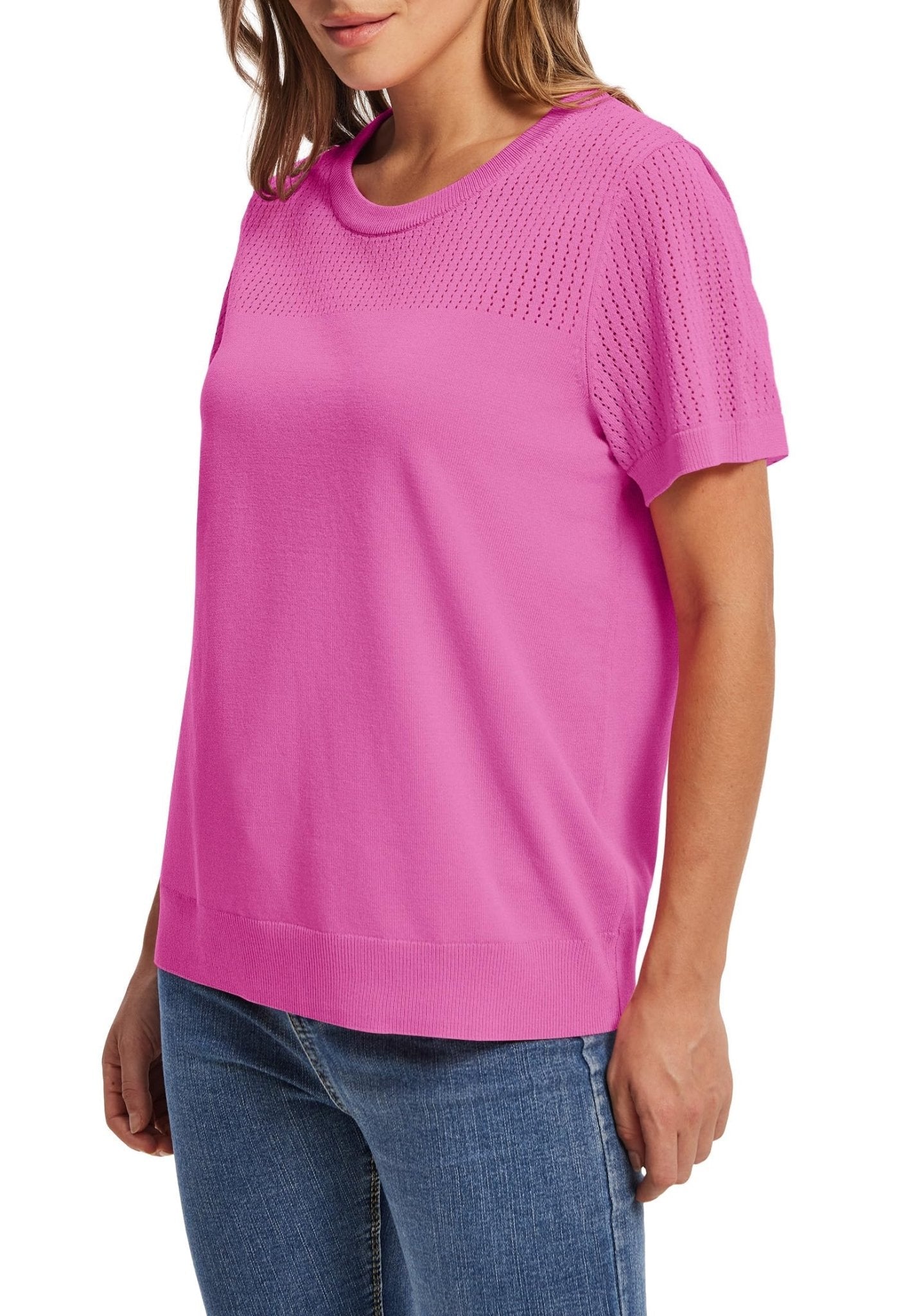 WIHOLL Women’s Short Sleeve Sweater 2025 Spring Summer Tops Pointelle Knit Business Casual Outfits Work Blouses Clothes n