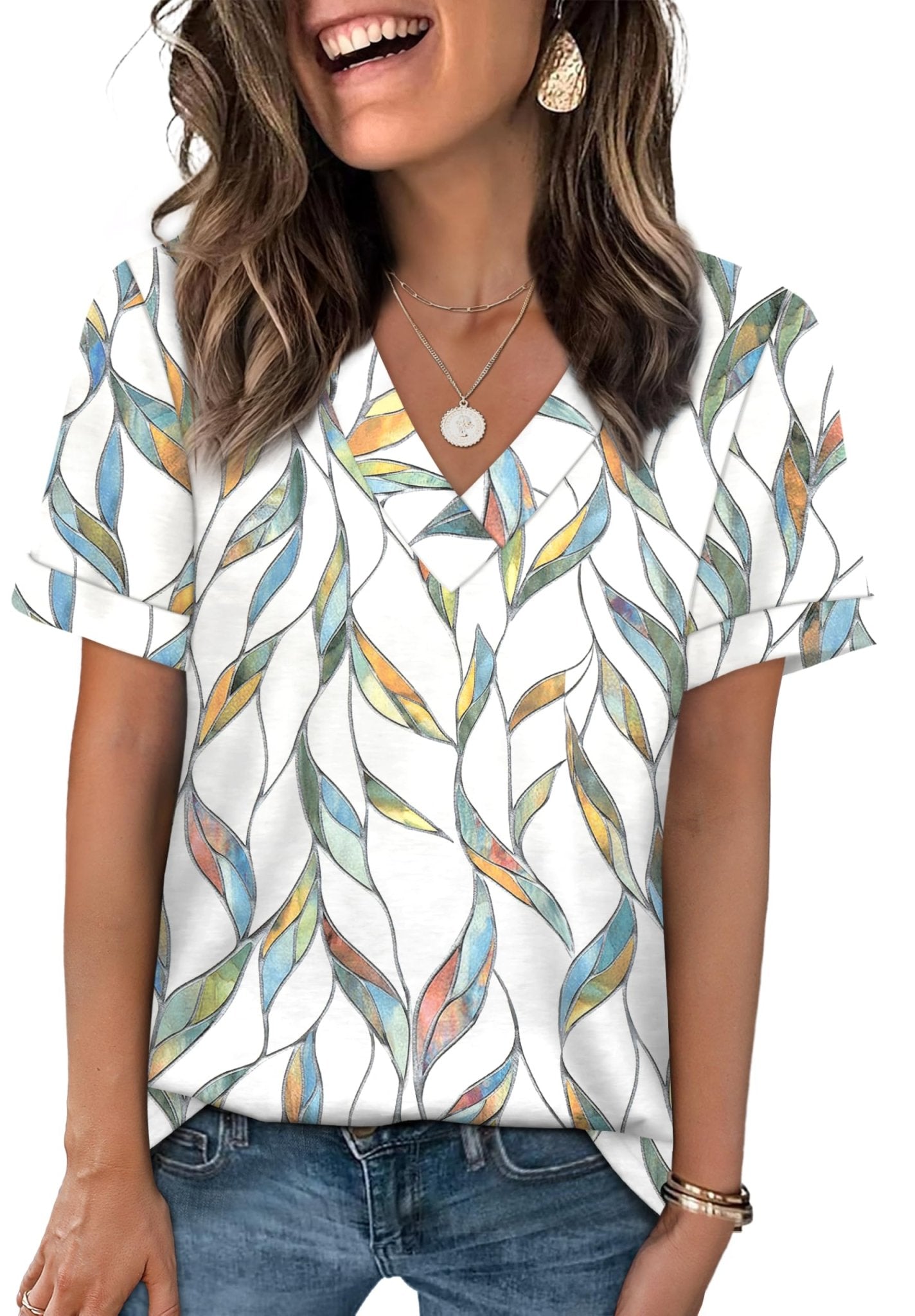 WIHOLL Womens Summer Tops Short Sleeve Basic Casual V Neck T Shirts Trendy Fashion 2025