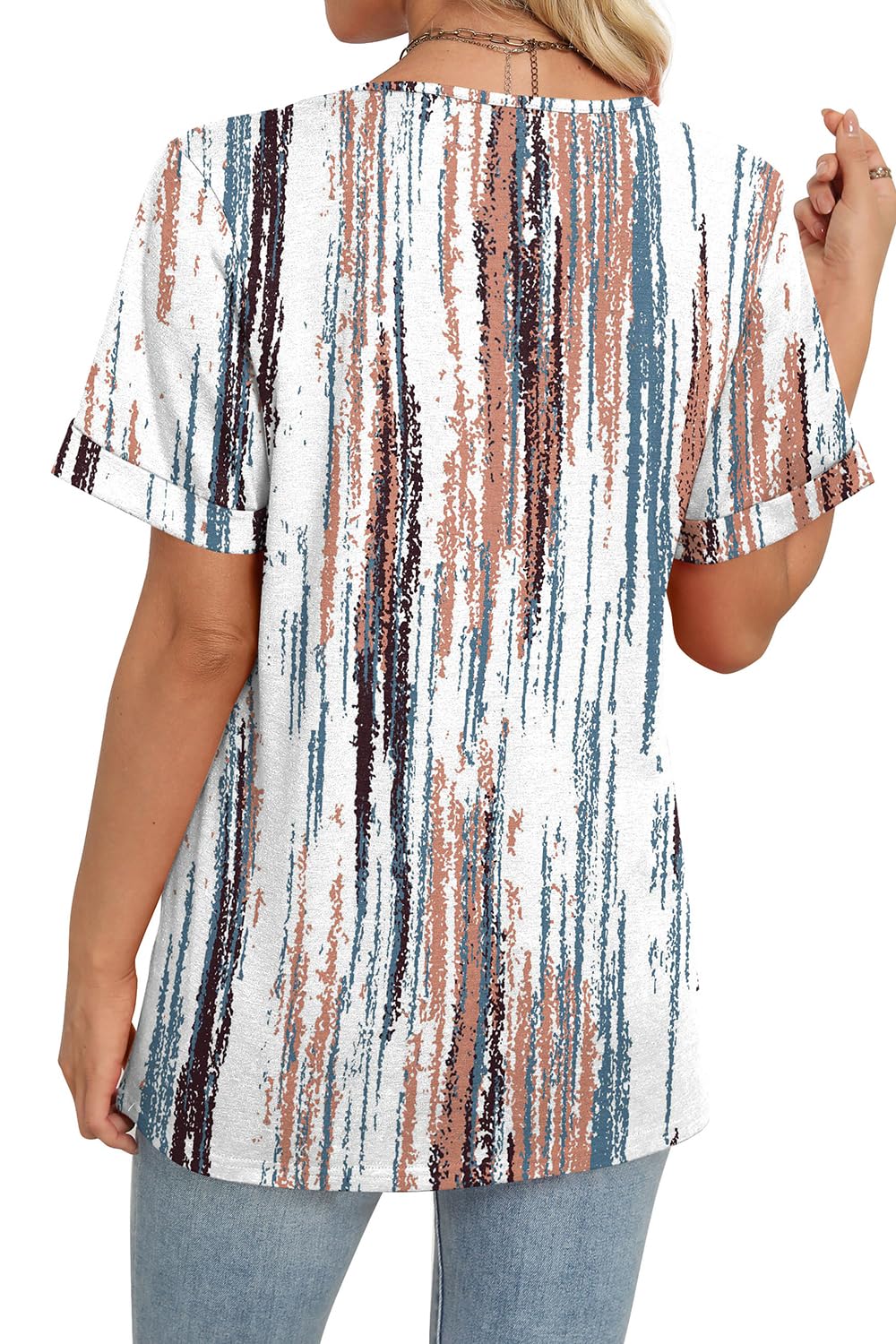 WIHOLL Womens Summer Tops Short Sleeve Basic Casual V Neck T Shirts Trendy Fashion 2025