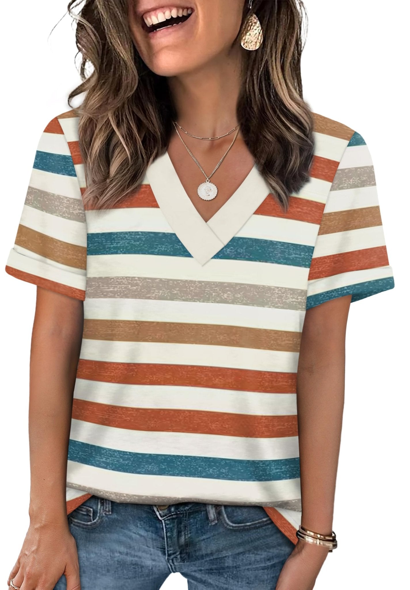 WIHOLL Womens Summer Tops Short Sleeve Basic Casual V Neck T Shirts Trendy Fashion 2025