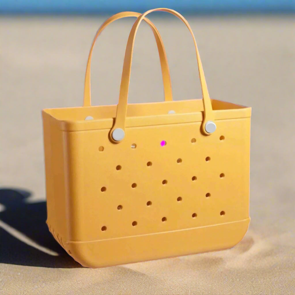 Limited offer : Women's Beach Bag, Waterproof Beach Rubber Tote Bag, Washable and Open Handbag Rubber Beach Handbag (10.62*8.26*4.33in) Size large
