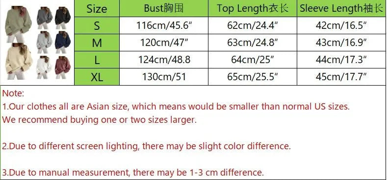 Women's Crewneck Long Sleeve Oversized Fuzzy Knit Chunky Warm Pullover Sweater Top