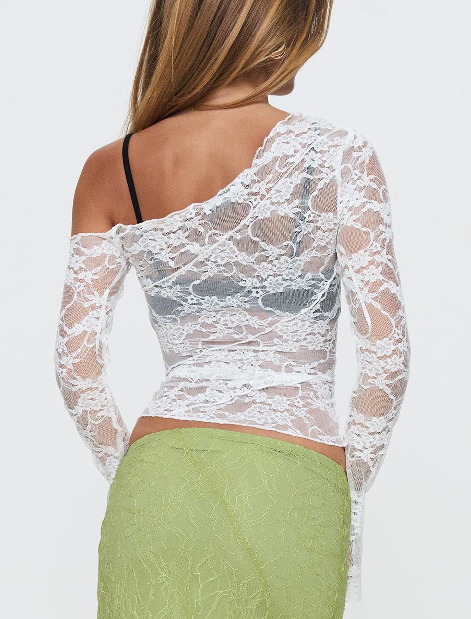 Womens Off The Shoulder Tops Lace Mesh Long Sleeve Going Out Shirts Crop Cute Y2K Fall Trendy 2025