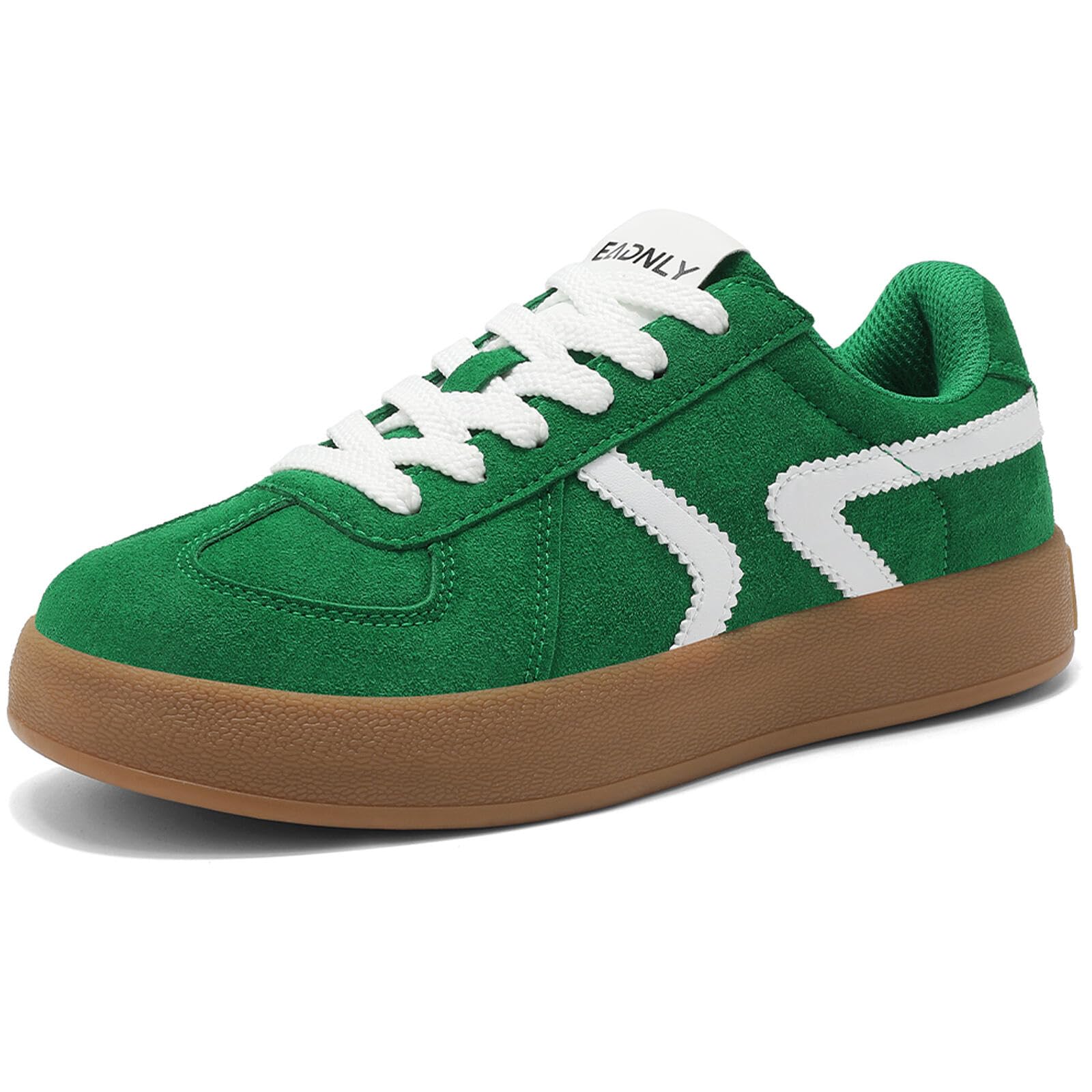 Women's Retro Fashion Sneakers - Gum Sole Suede Casual Walking Footwear Skate Shoes Non Slip Trainers