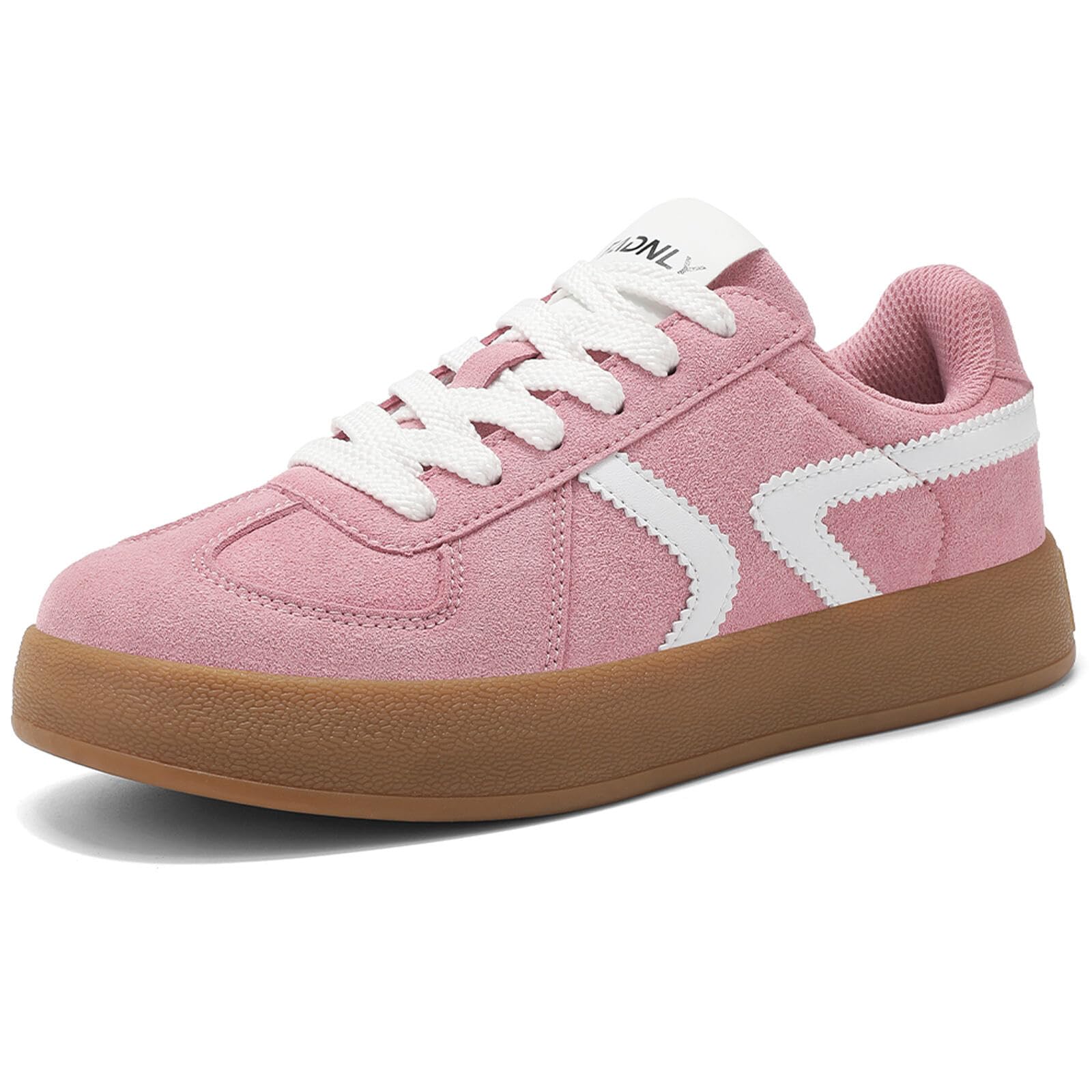 Women's Retro Fashion Sneakers - Gum Sole Suede Casual Walking Footwear Skate Shoes Non Slip Trainers