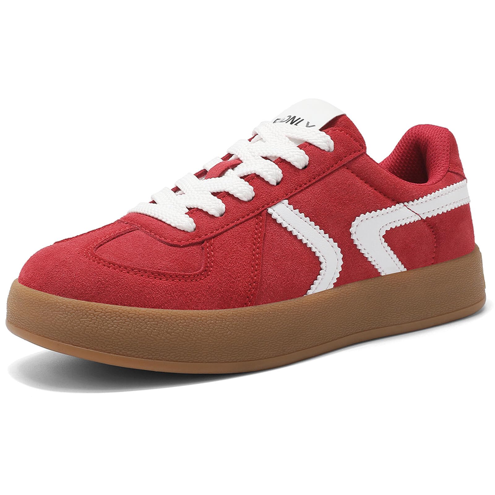 Women's Retro Fashion Sneakers - Gum Sole Suede Casual Walking Footwear Skate Shoes Non Slip Trainers