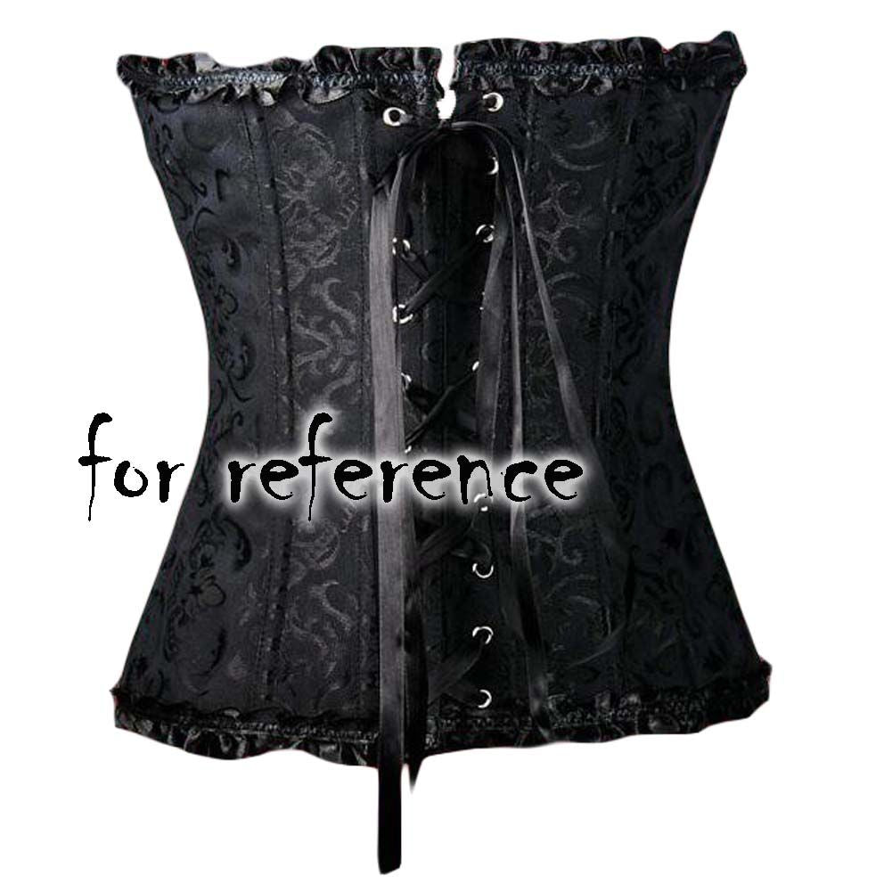 Womens Sexy Lace Corset Bustier Body Sculpting Wear Lace-up Overbust Corset Top, Black