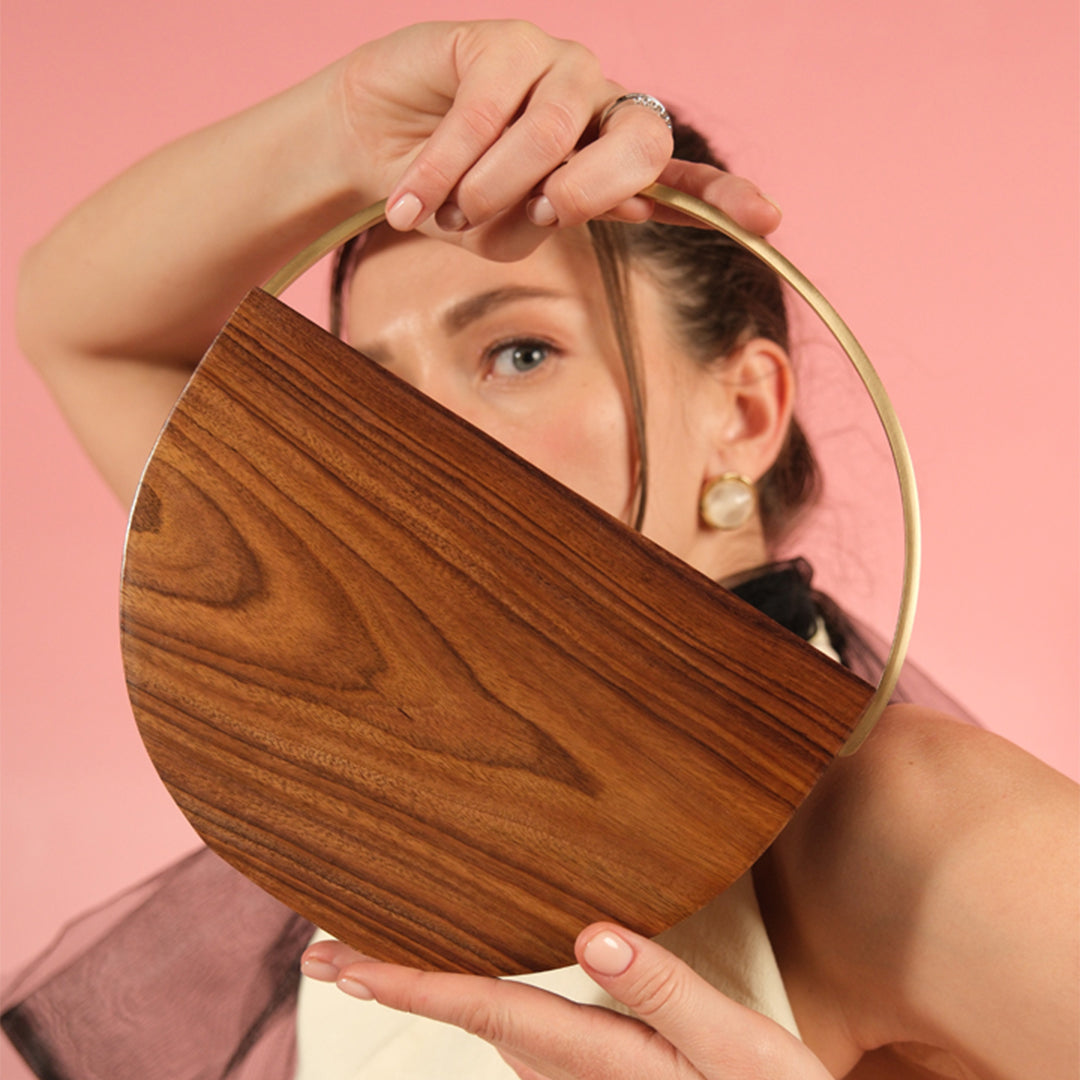 Wooden Halo Clutch