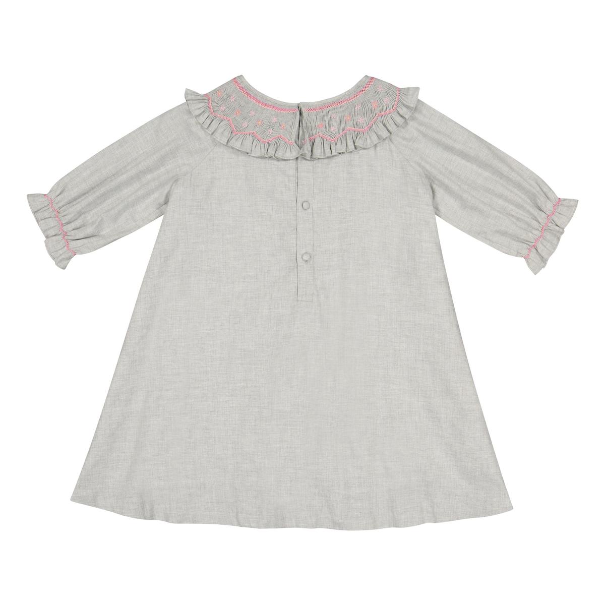 Sherazade Grey Long Sleeve Bishop Dress