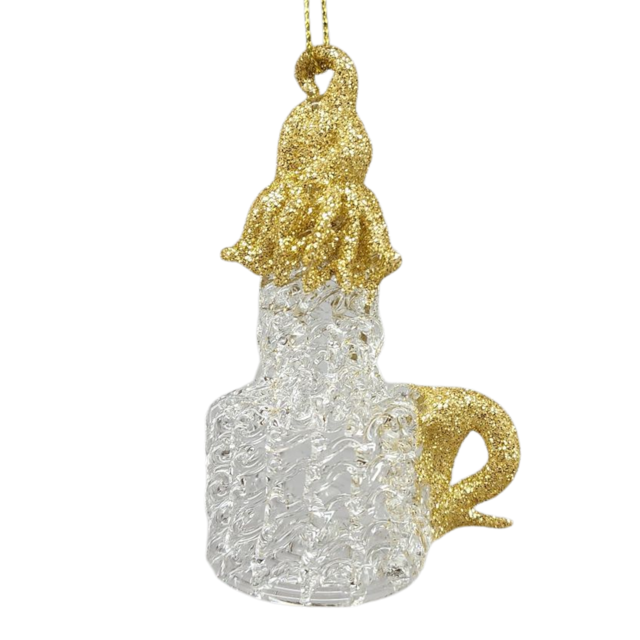 Spunglass Ornament - Gold Candlestick