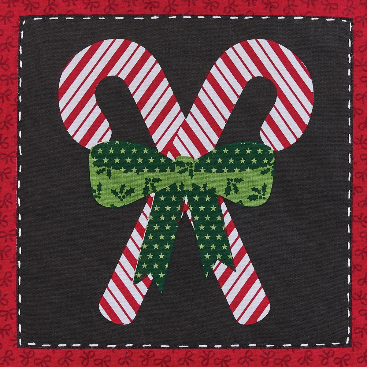 Candycanes And Snowflakes Quilted Table Runner 54"