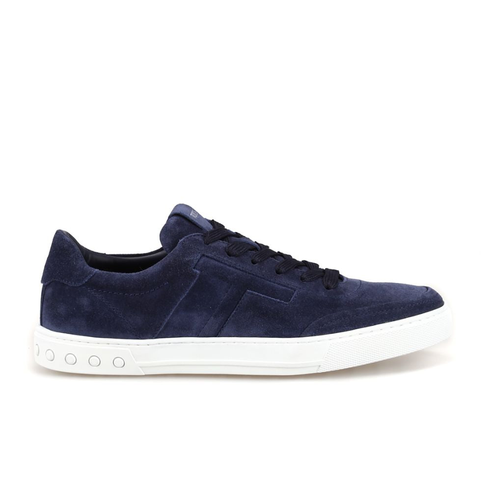 Tod's Men's Blue suede sneakers with padded T Size 6.5 by Steals