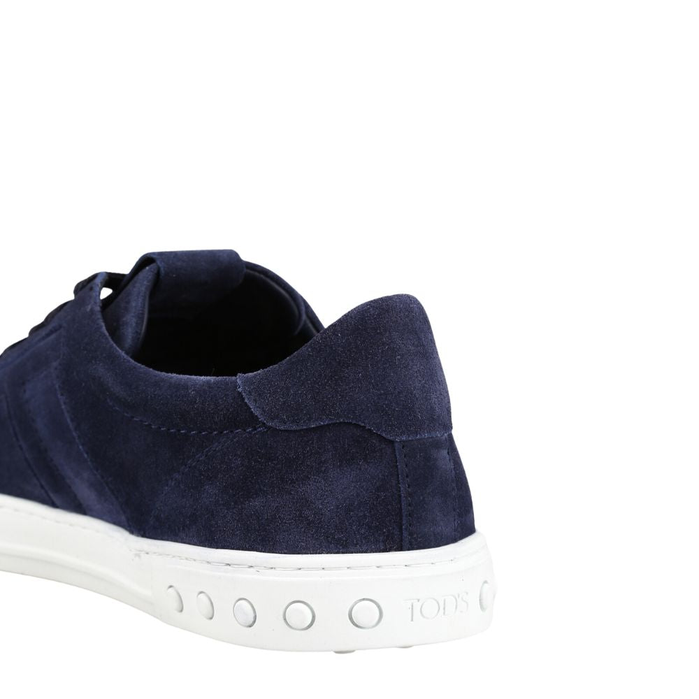 Tod's Men's Blue suede sneakers with padded T Size 6.5 by Steals