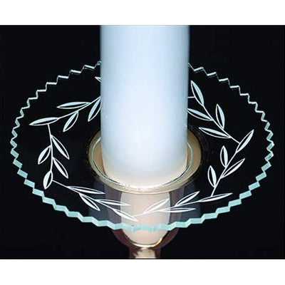Single Glass Bobeche - Etched Leaves