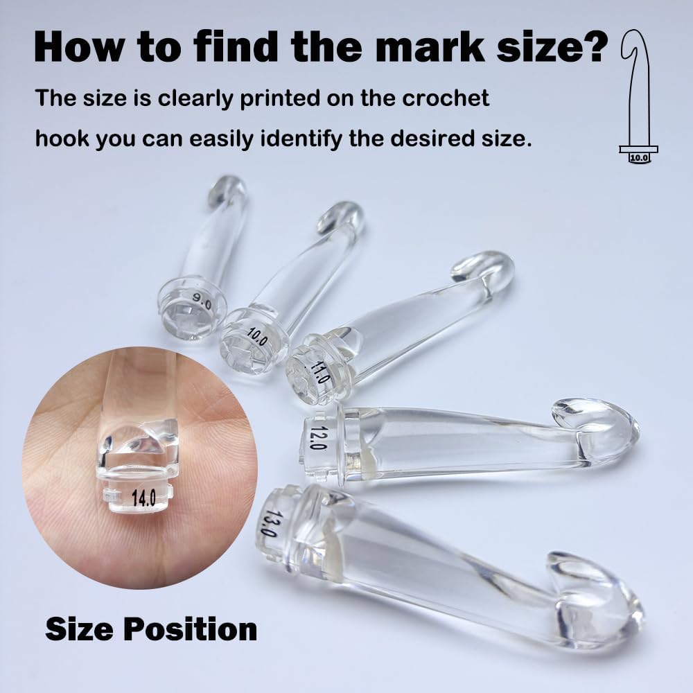 Yarniss 17 Size Counting Crochet Hooks Set, Light Up Crochet Hooks for Stitch & Row Counter