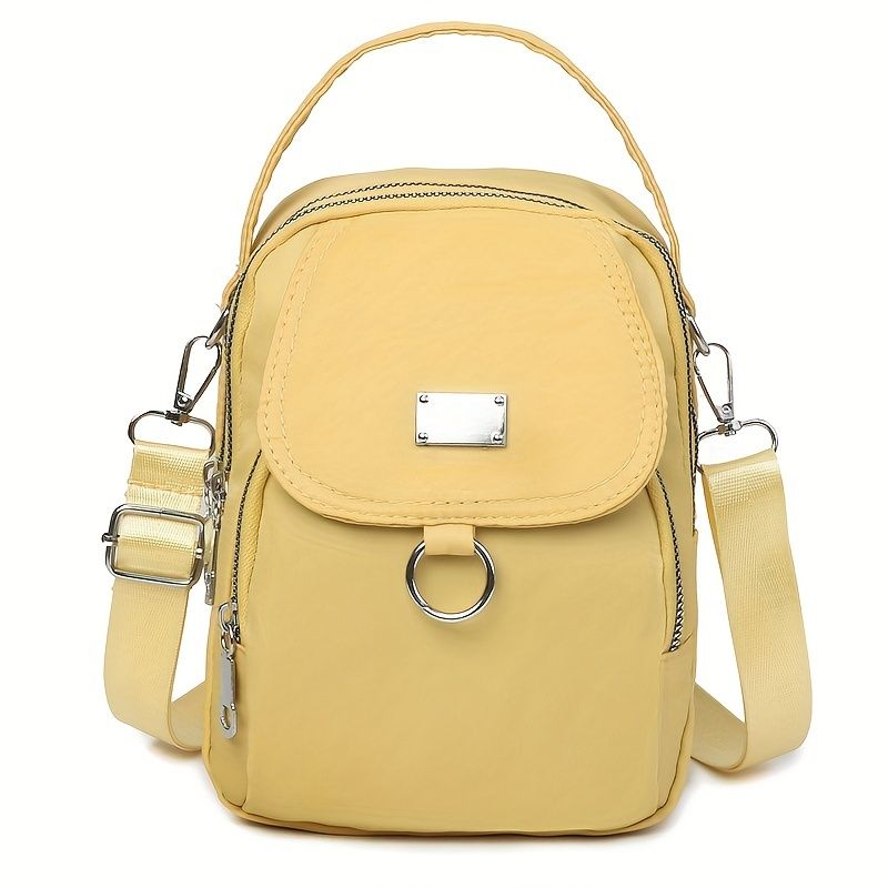Yellow Water-Proof Women Crossbody Bag Multi Compartment Mobile Phone Bag Women Messenger Bag Casual Oxford Cloth Women Bag Shoulder