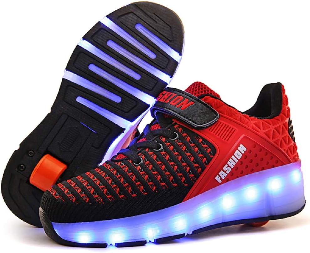 Ylllu Kids LED Roller Skate Shoes with Single Wheel Light up Roller Shoes Gift for Girls Boys Children