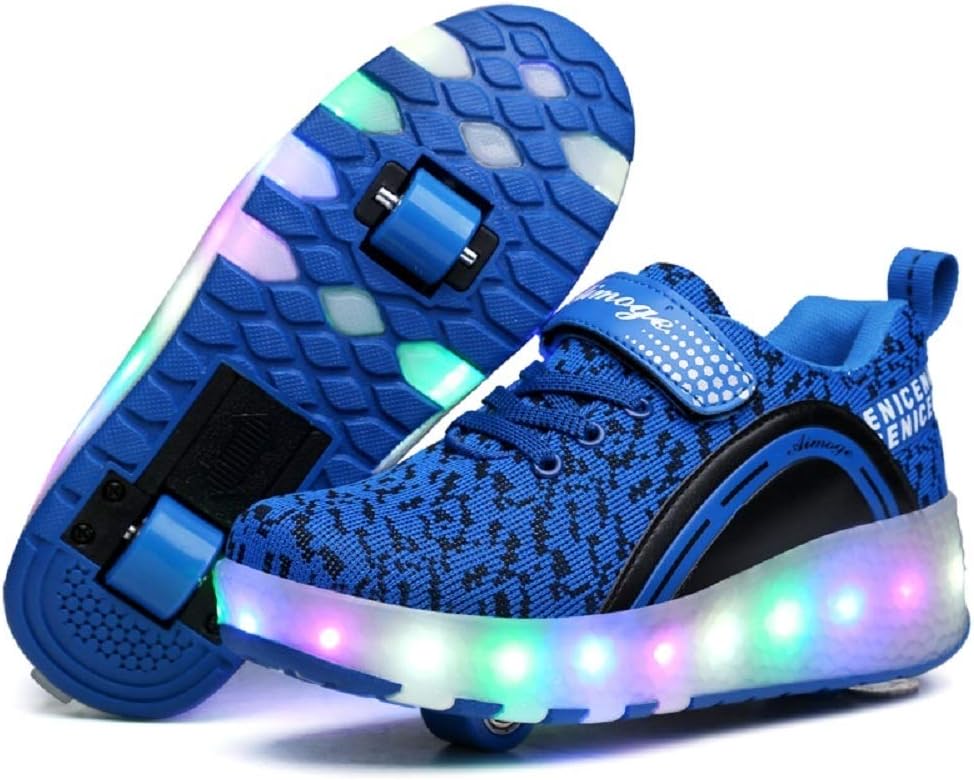 Ylllu Kids LED Roller Skate Shoes with Single Wheel Light up Roller Shoes Gift for Girls Boys Children
