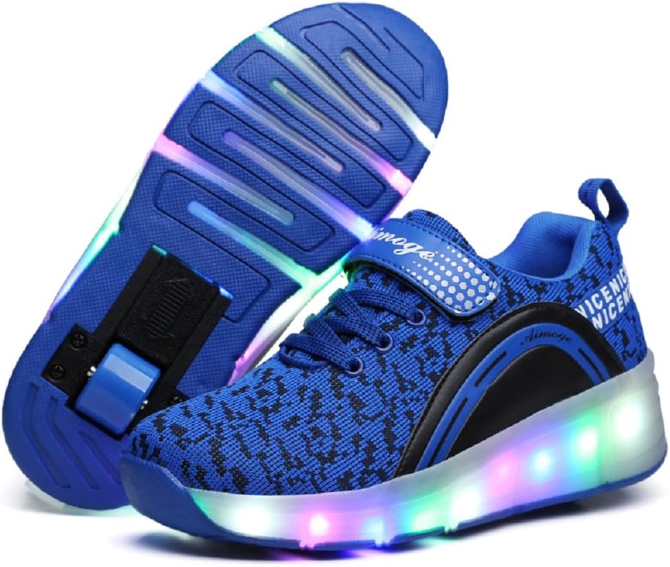 Ylllu Kids LED Roller Skate Shoes with Single Wheel Light up Roller Shoes Gift for Girls Boys Children
