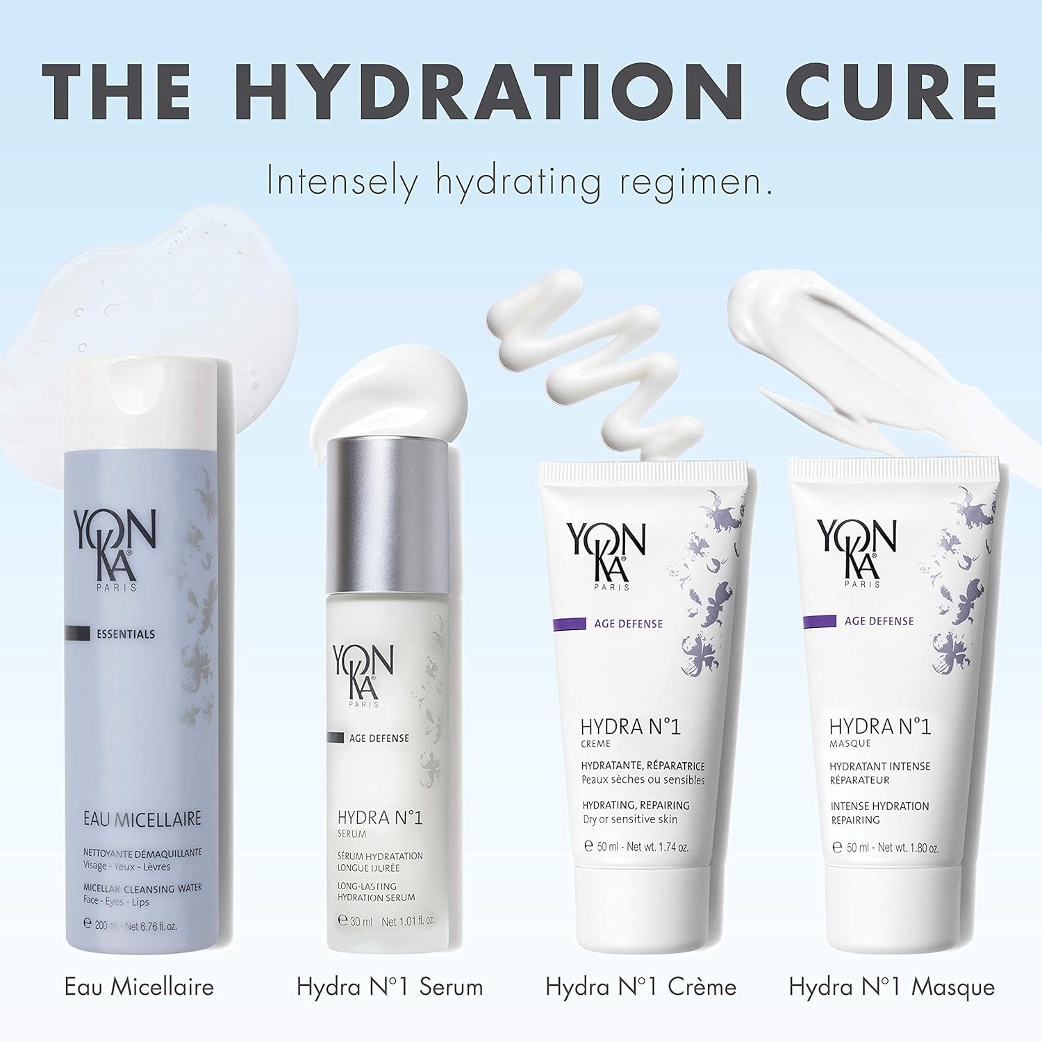 Yon-Ka Hydra No.1 Face Serum (30ml) Age Defense Skin Care, Intensive Hydration Booster with Hyaluronic Acid and Aloe Vera, Dry and Mature Skin, Paraben-Free