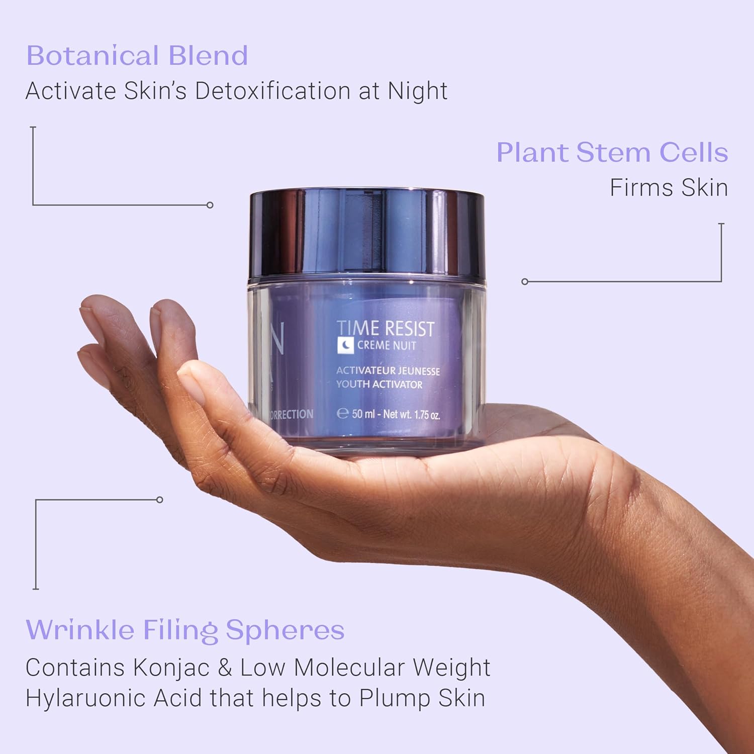 Yon-Ka Time Resist Nuit (50ml) Anti-Aging Night Cream with Youth Activating Complex and Shea Butter, Firming Anti-Wrinkle Moisturizer for Face and Neck, Paraben-Free