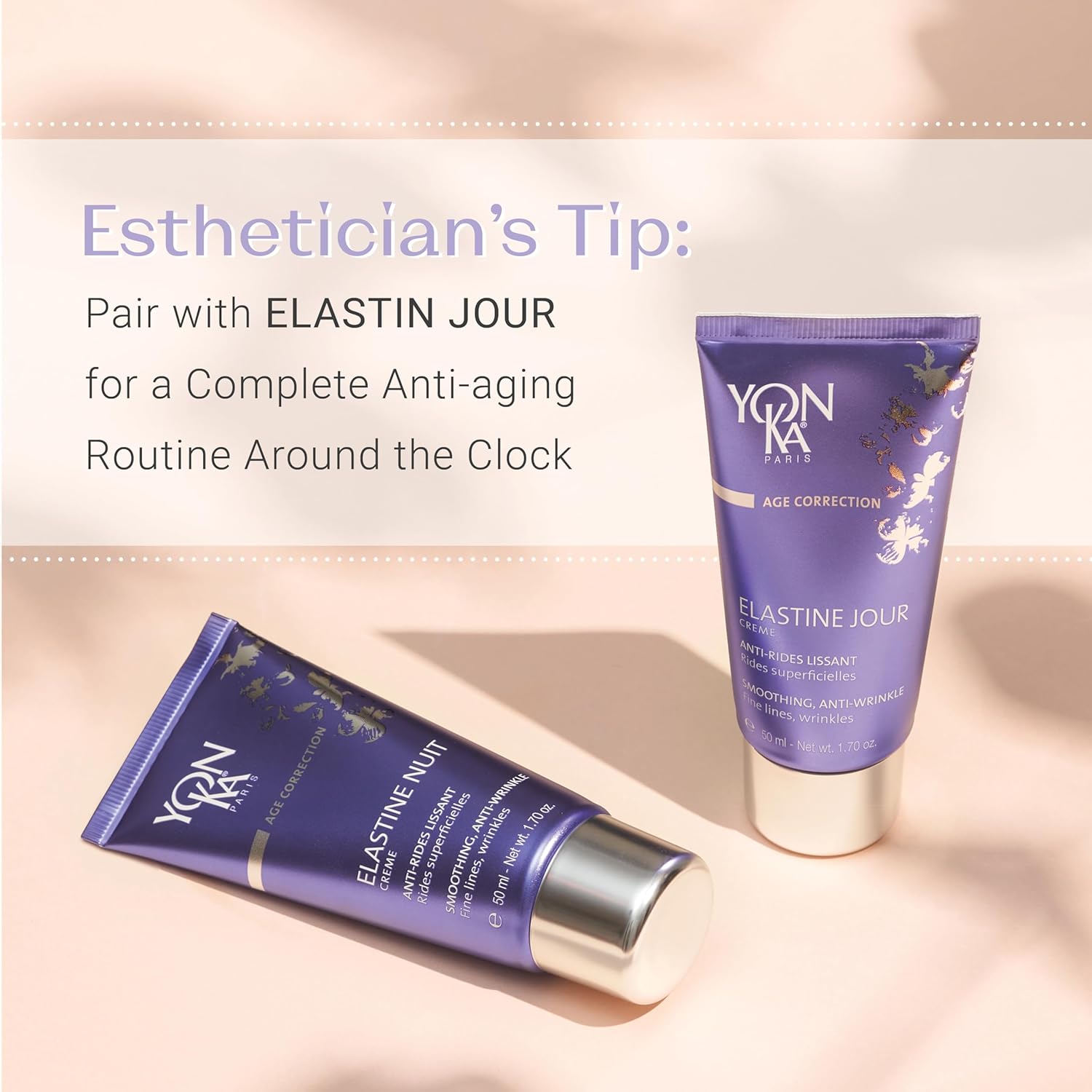 Yonka Elastine Nuit Anti-Wrinkle Night Cream (50ml) Anti Aging Facial Moisturizer and Eye Cream, Soften Fine Lines and Wrinkles with Vitamin C and Elastin Peptides, Paraben-Free