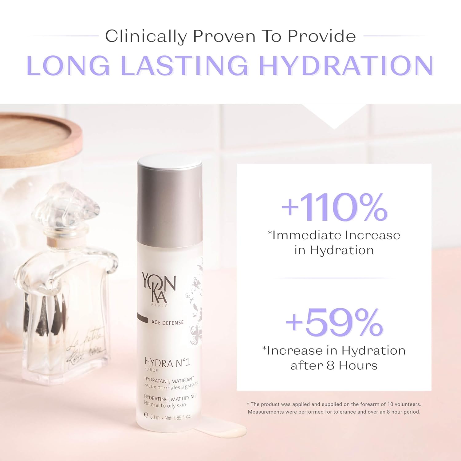 Yonka Hydra No.1 Fluide (50ml) Age Defense Skin Care, Lightweight Mattifying Moisturizer with Hyaluronic Acid and Silica, Normal and Oily Skin, Paraben-Free