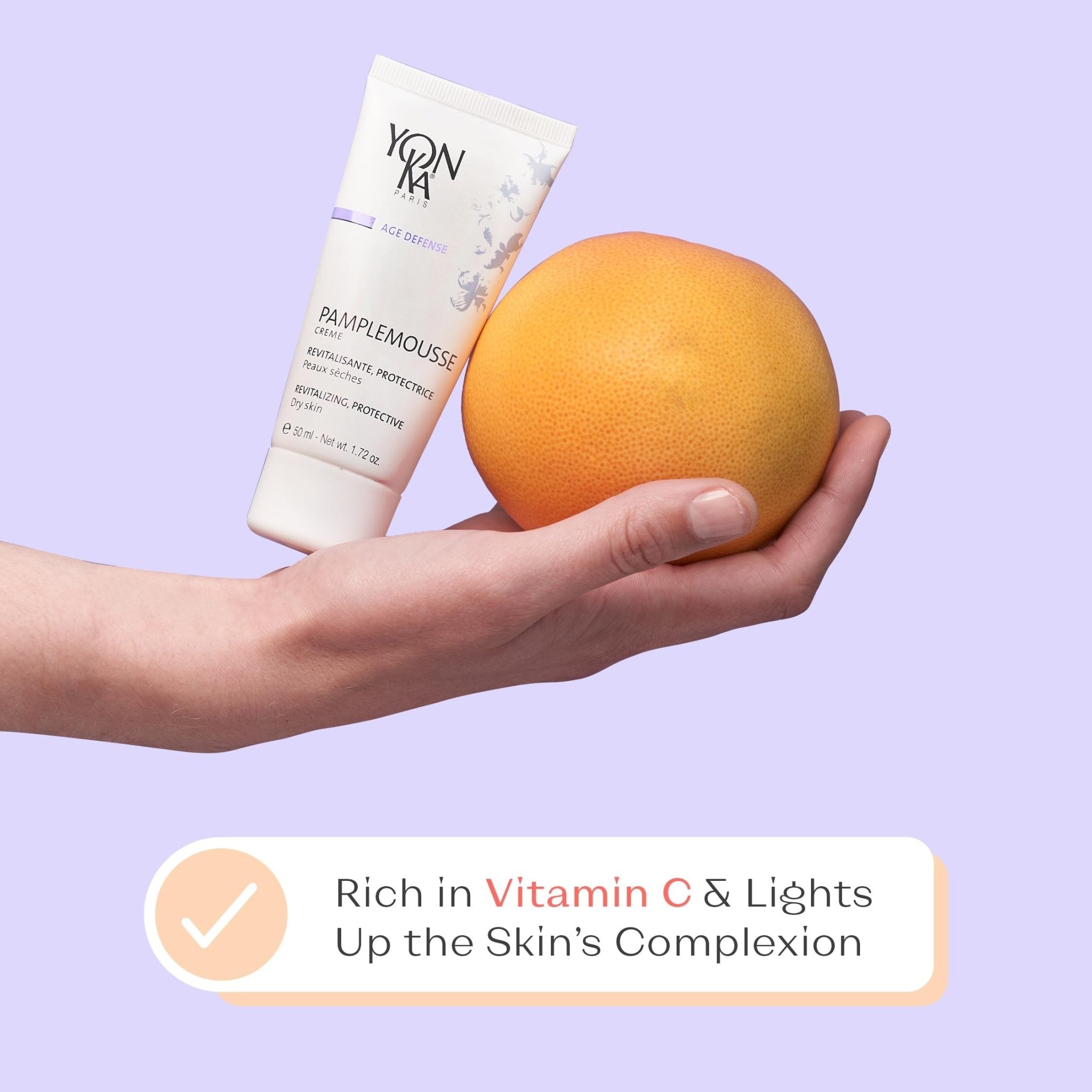 Yonka Pamplemousse Face Cream, Daily Hydrating Face Moisturizer, Lightweight Lotion with Vitamin C, Paraben-Free