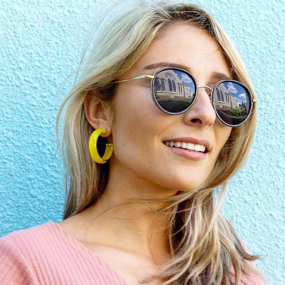 Small Illusion Lucite Hoop Earrings