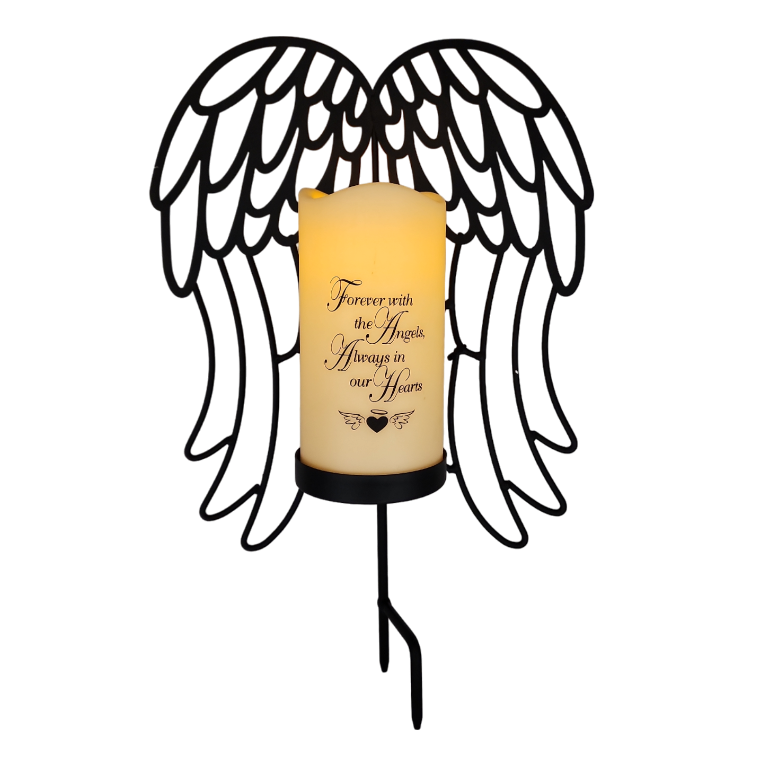 Angel Wings Memorial Yard Stake LED Candle