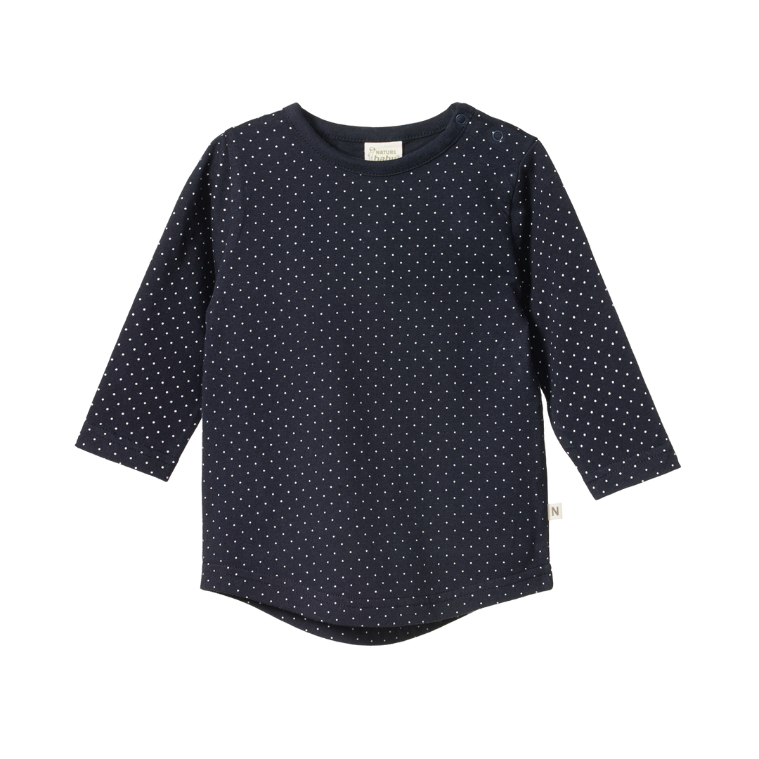 Stretch Jersey Everyday Tee - Navy Mini Dot Print