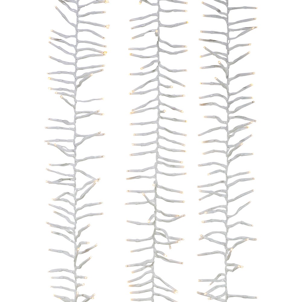1000-Light Warm White LED White Wire Cluster Garland