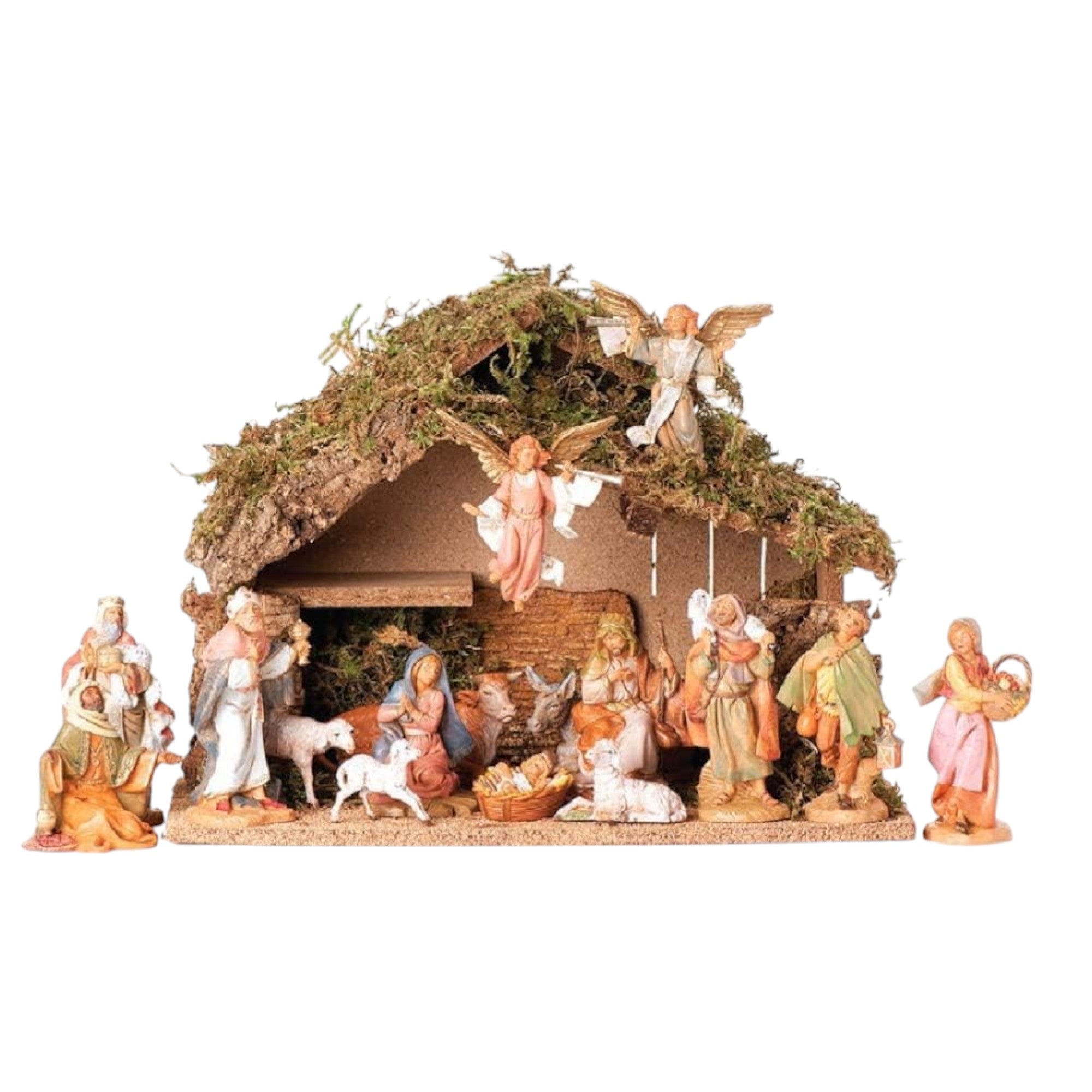 Italian Stable with 16-Piece Set, 5" Collection, Nativity Figures and Stable
