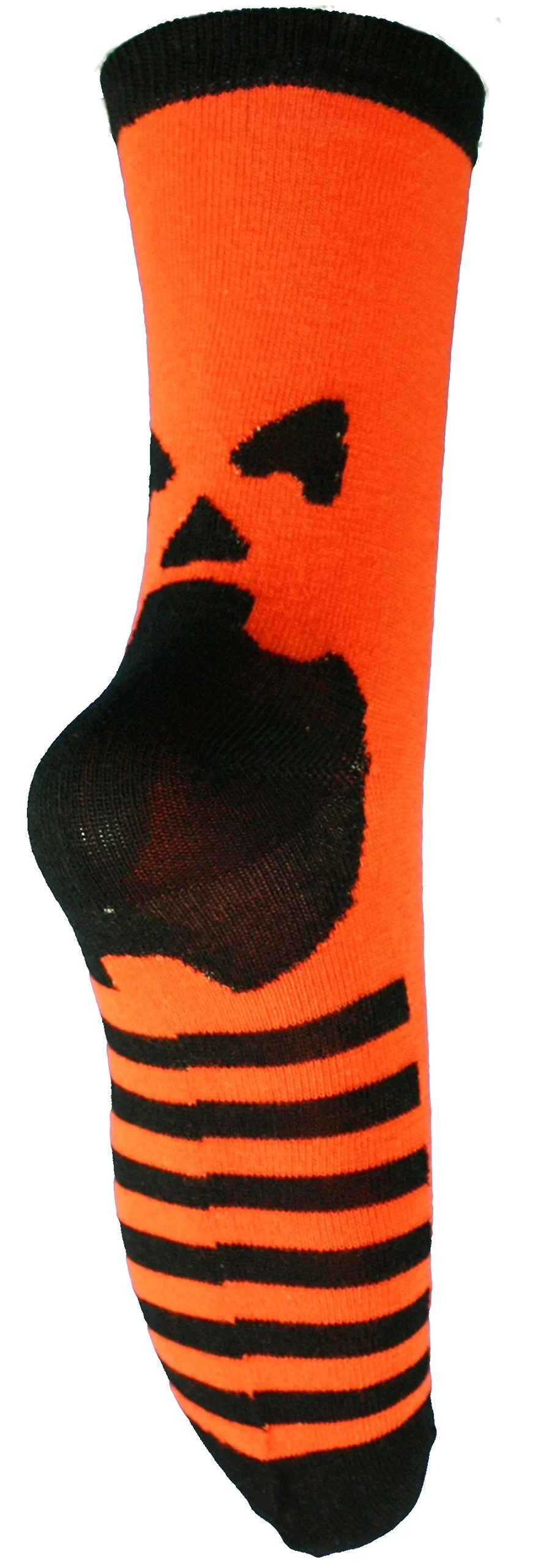 Knit Pumpkin Face Socks - Orange