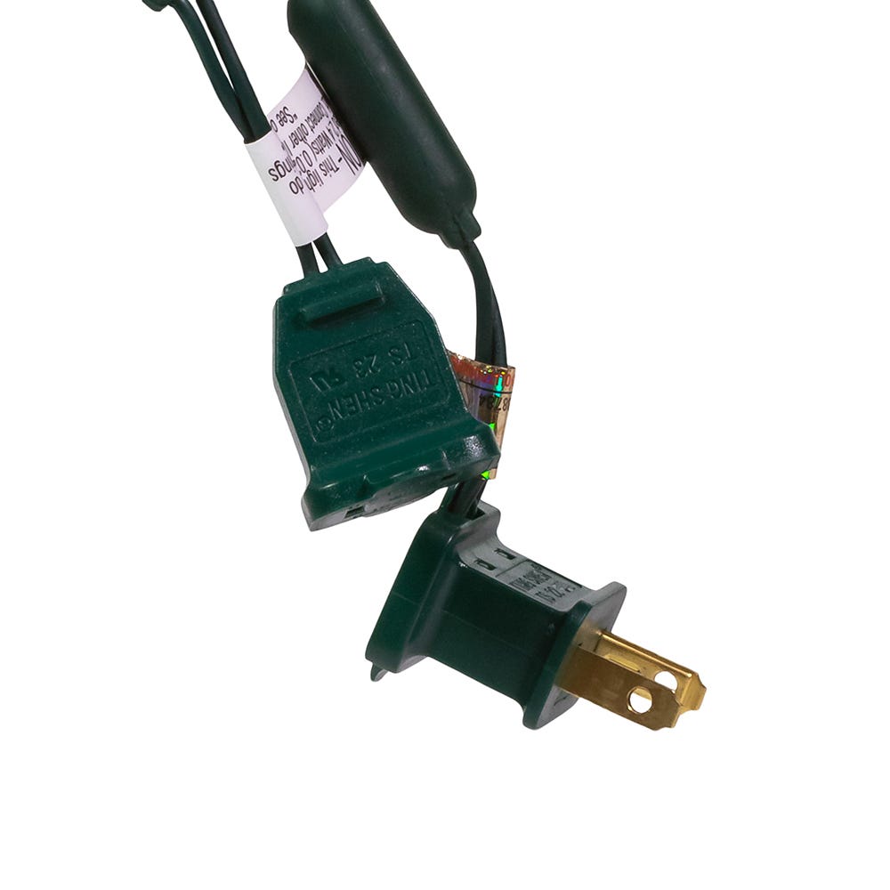 25-Light Warm White LED C7 Light Set With Green Wire