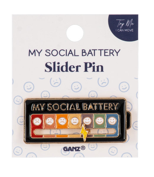 Slider Pin - My Social Battery