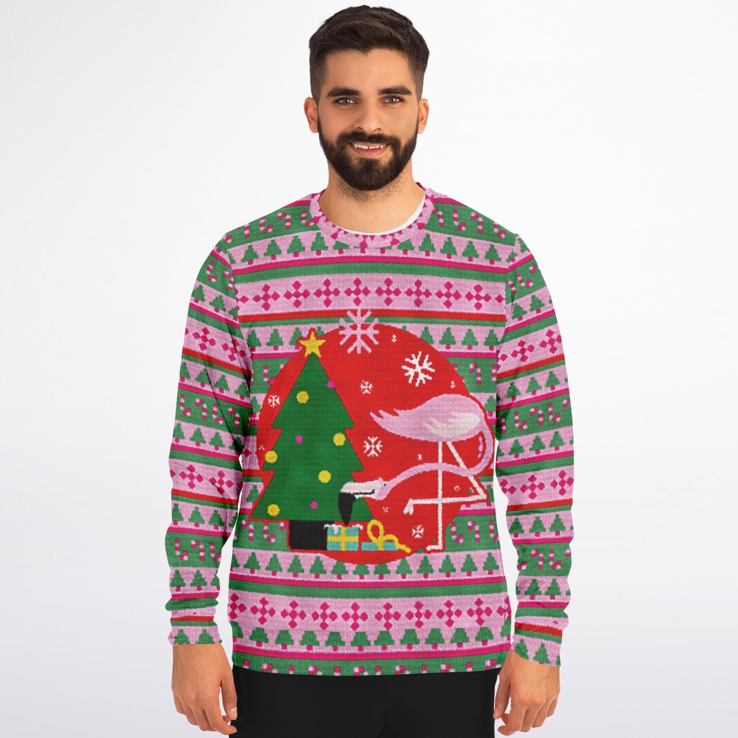 Awkward Flamingo Ugly Christmas Sweatshirt