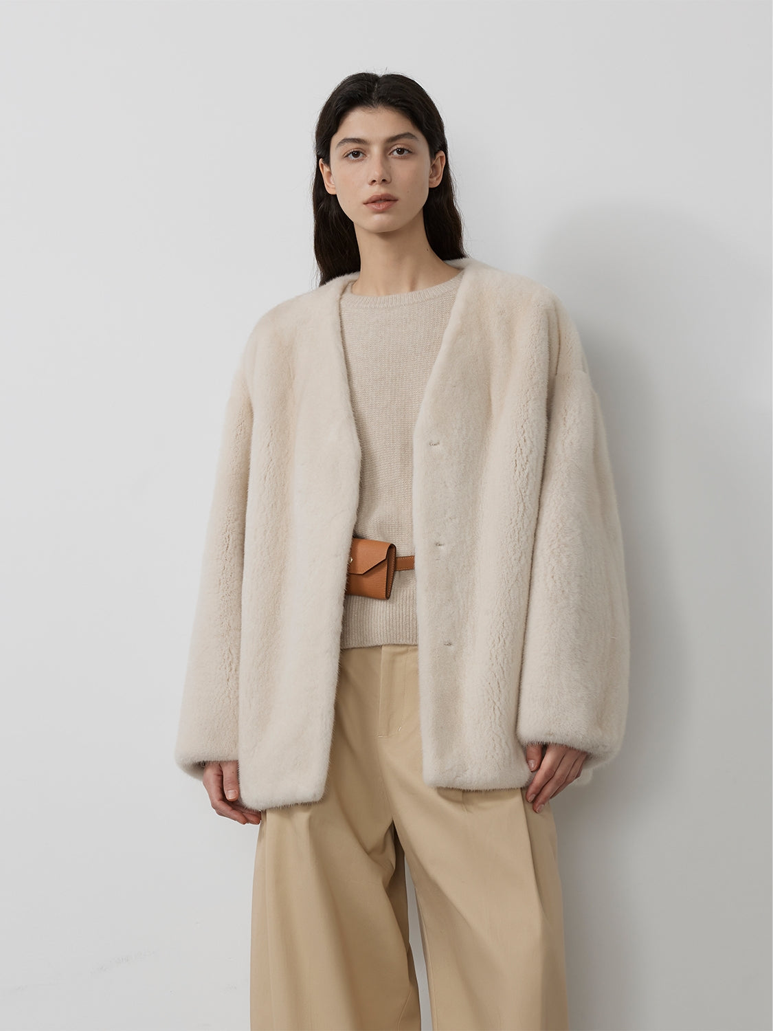 Swiss Snow Mink Velvet Fur Coat-0