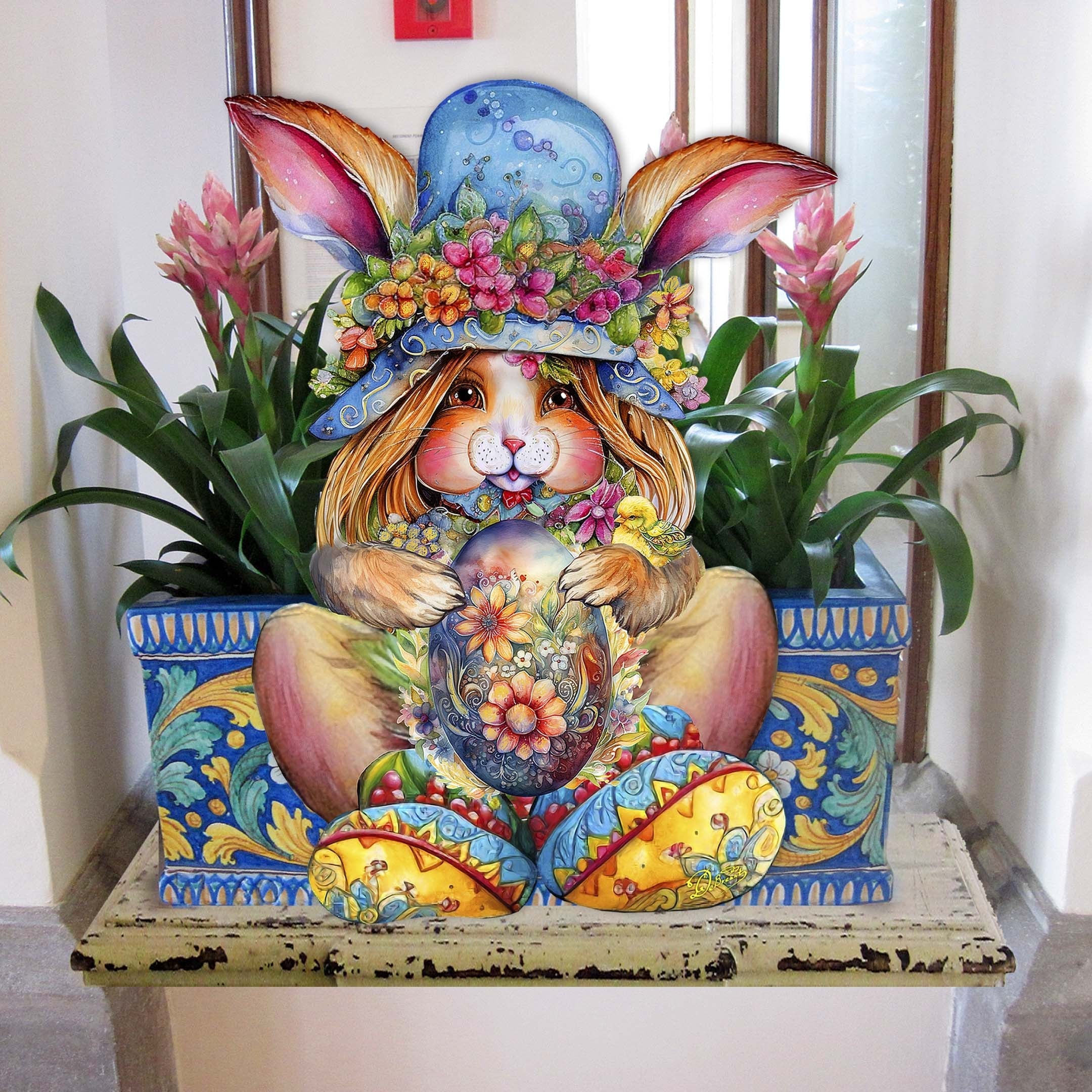 Easter Bunny Girl Holiday Door Decor by G. Debrekht - Easter Spring Decor - 8652765H