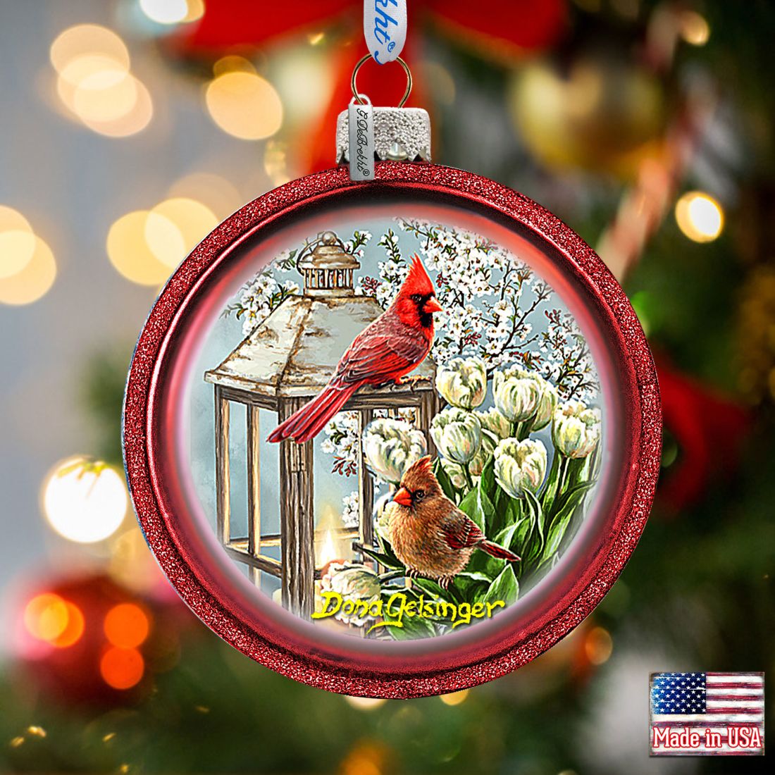 Winter Birds Glass Ornament Set of 3 by D. Gelsinger - Christmas Decor - 73746-S3-DG