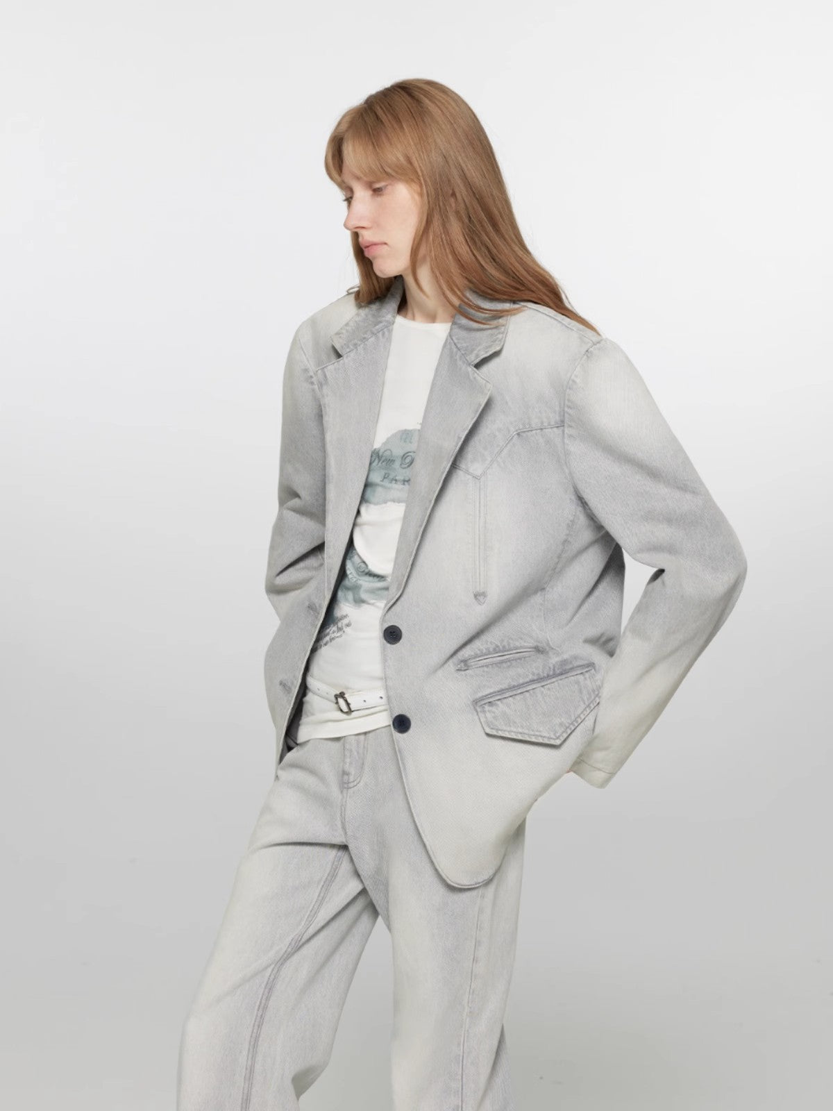 Fireladyfur Loose Fit Denim Jacket“Discover Denim”-4