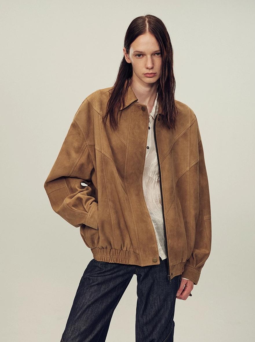 Suede top-grain sheepskin lapel genuine leather jacket-0