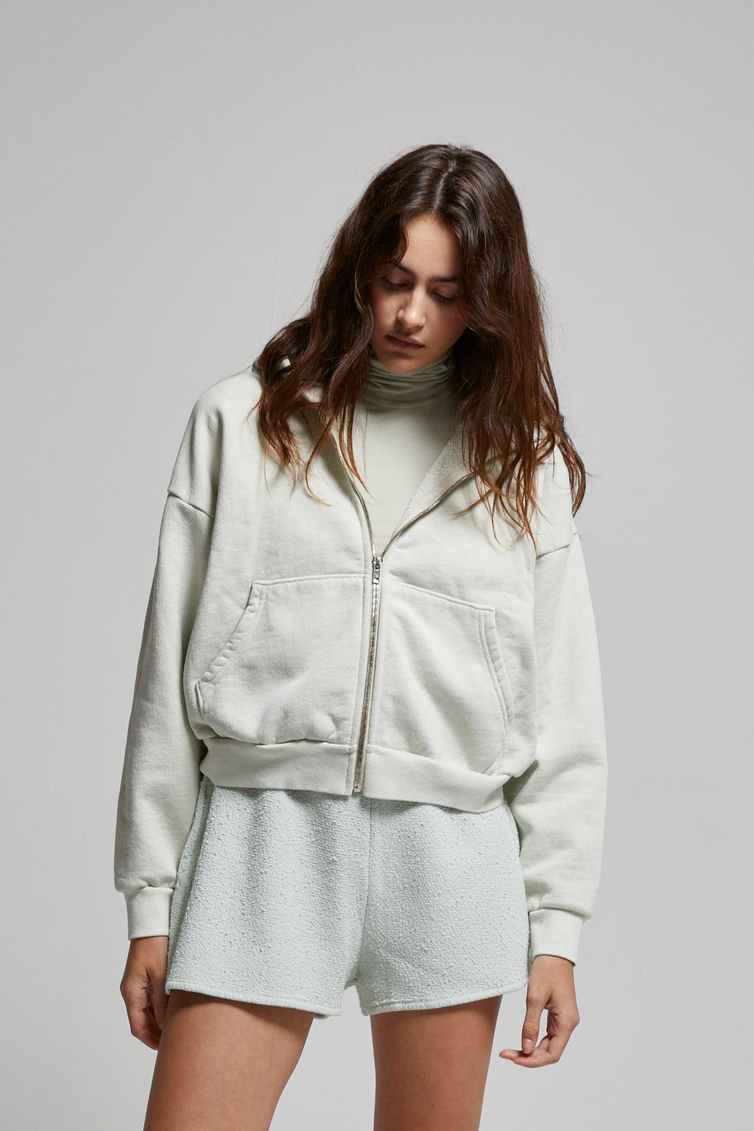 Rosie Cropped Zip-Up Hoodie