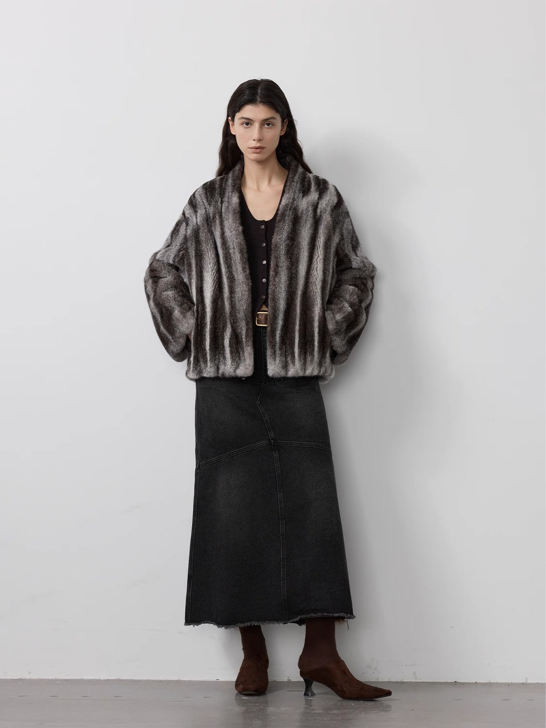 Star Rain Mink Collector's Edition V-Neck Full Draw Mink Coat-0