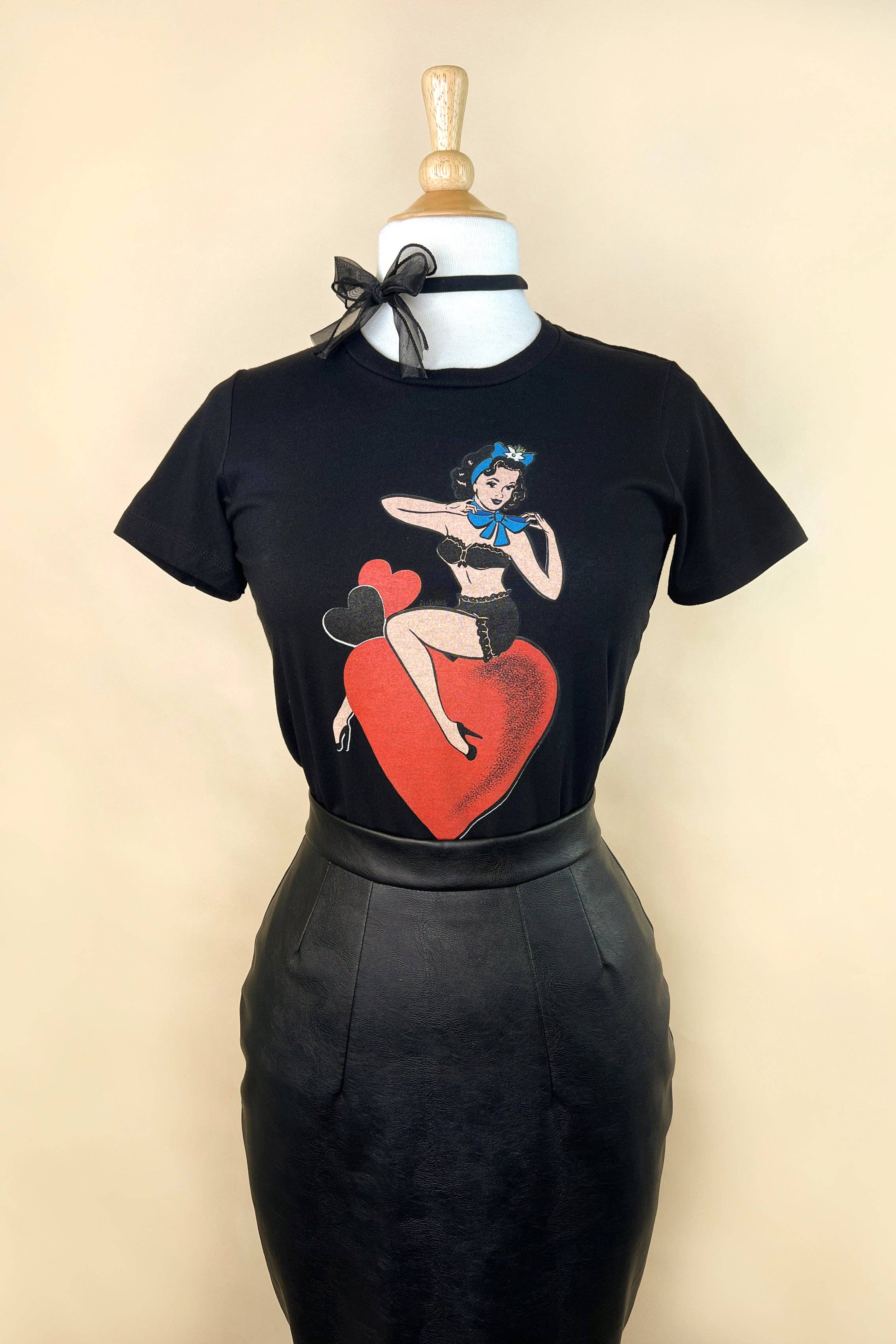 All My Love Fitted Tee in Black by Mischief Made