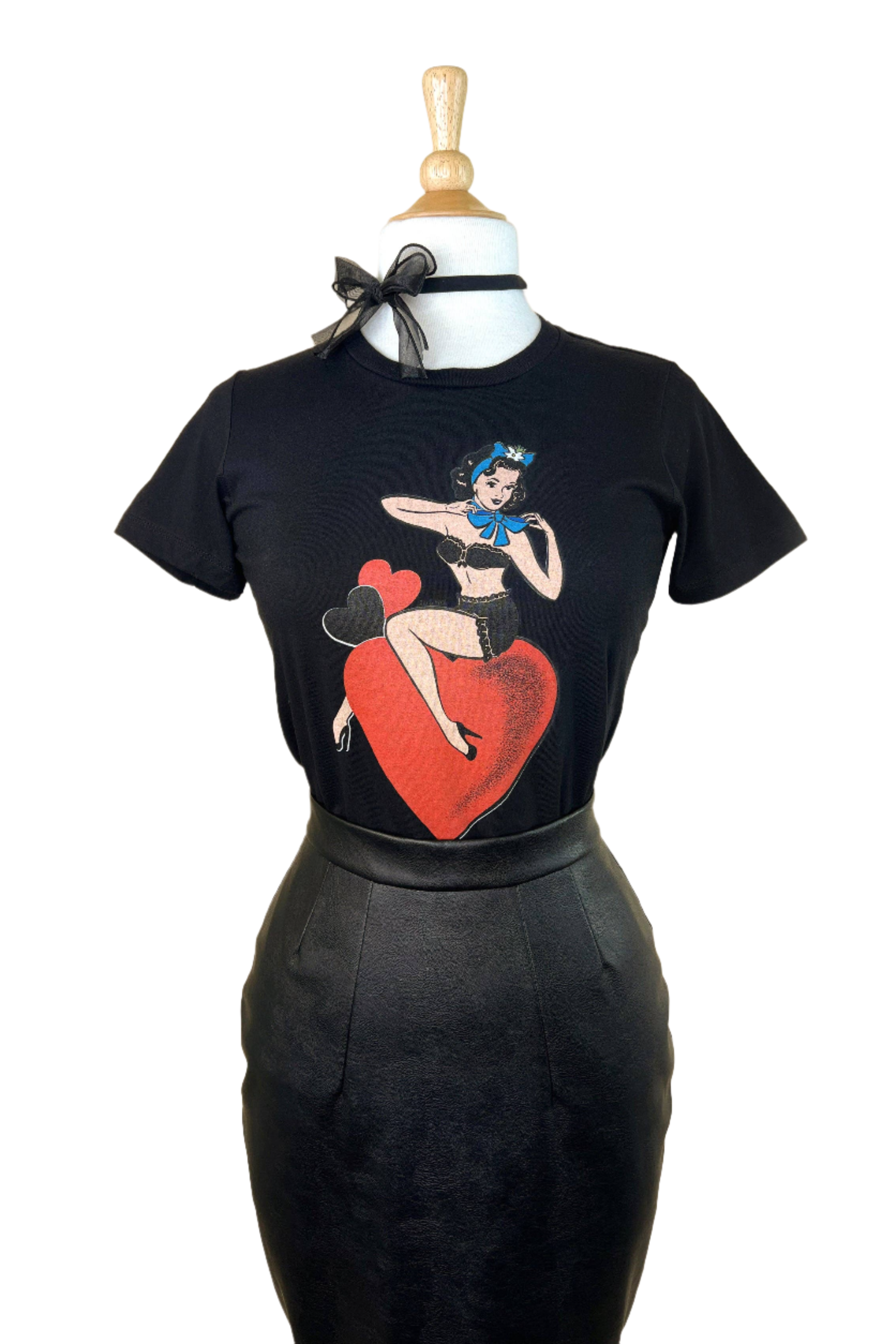 All My Love Fitted Tee in Black by Mischief Made